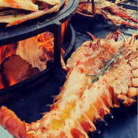 Langouste grillées au feu de bois